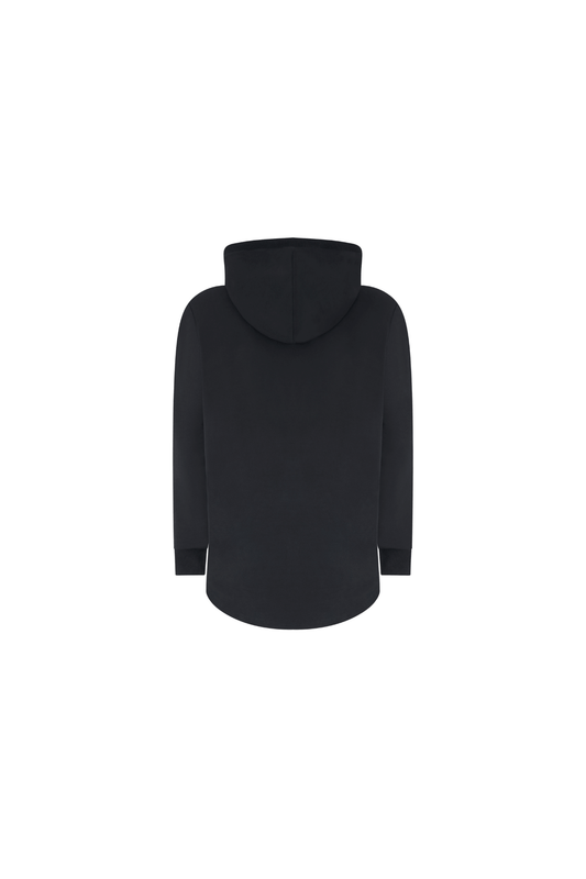 Empile Black Hoodie – back view, premium streetwear unisex