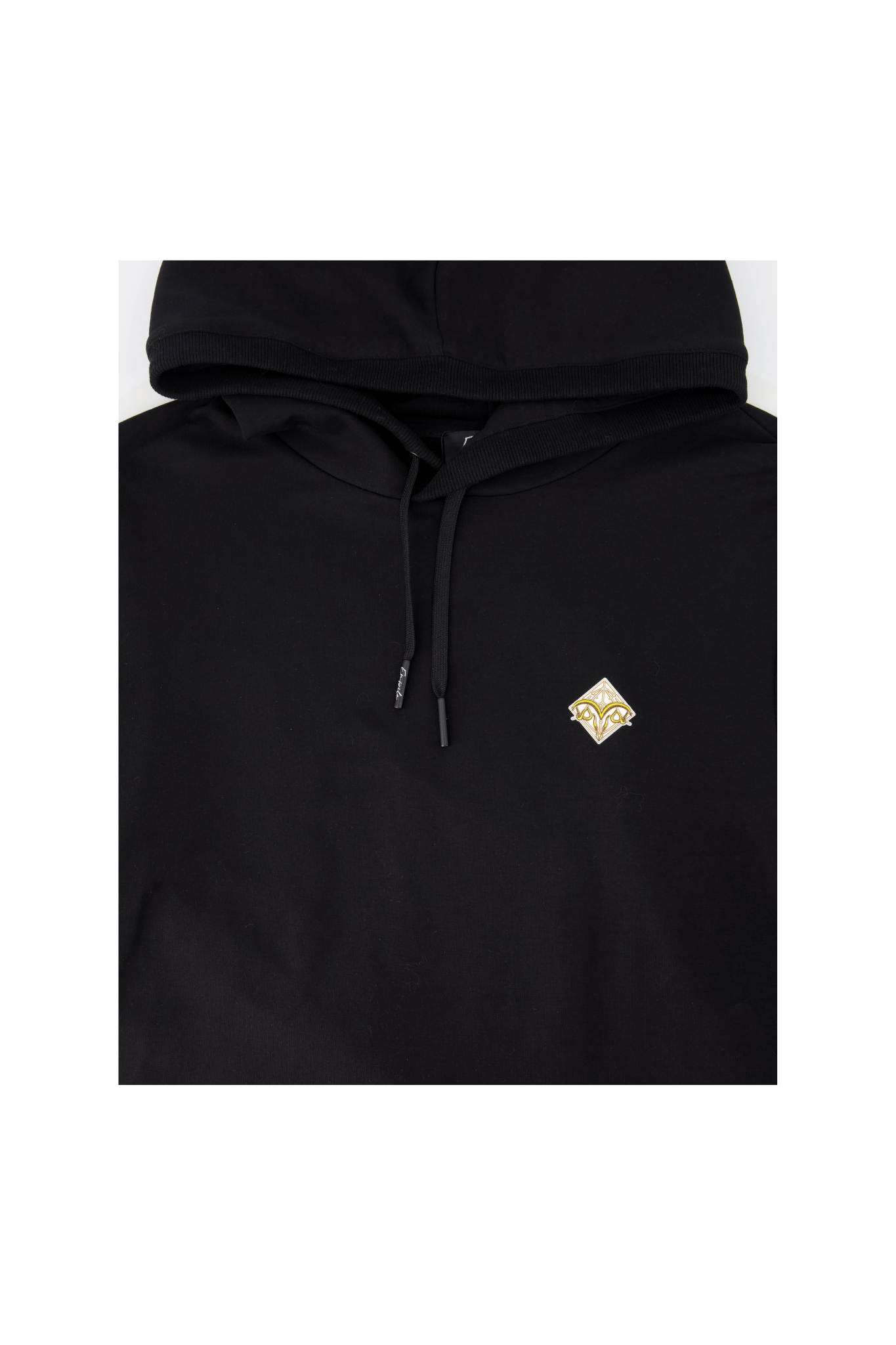 Empile Black Hoodie – close-up of logo, premium streetwear detail