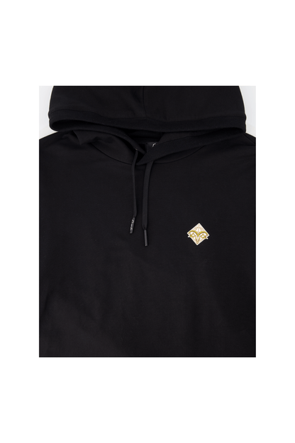 Empile Black Hoodie – close-up of logo, premium streetwear detail