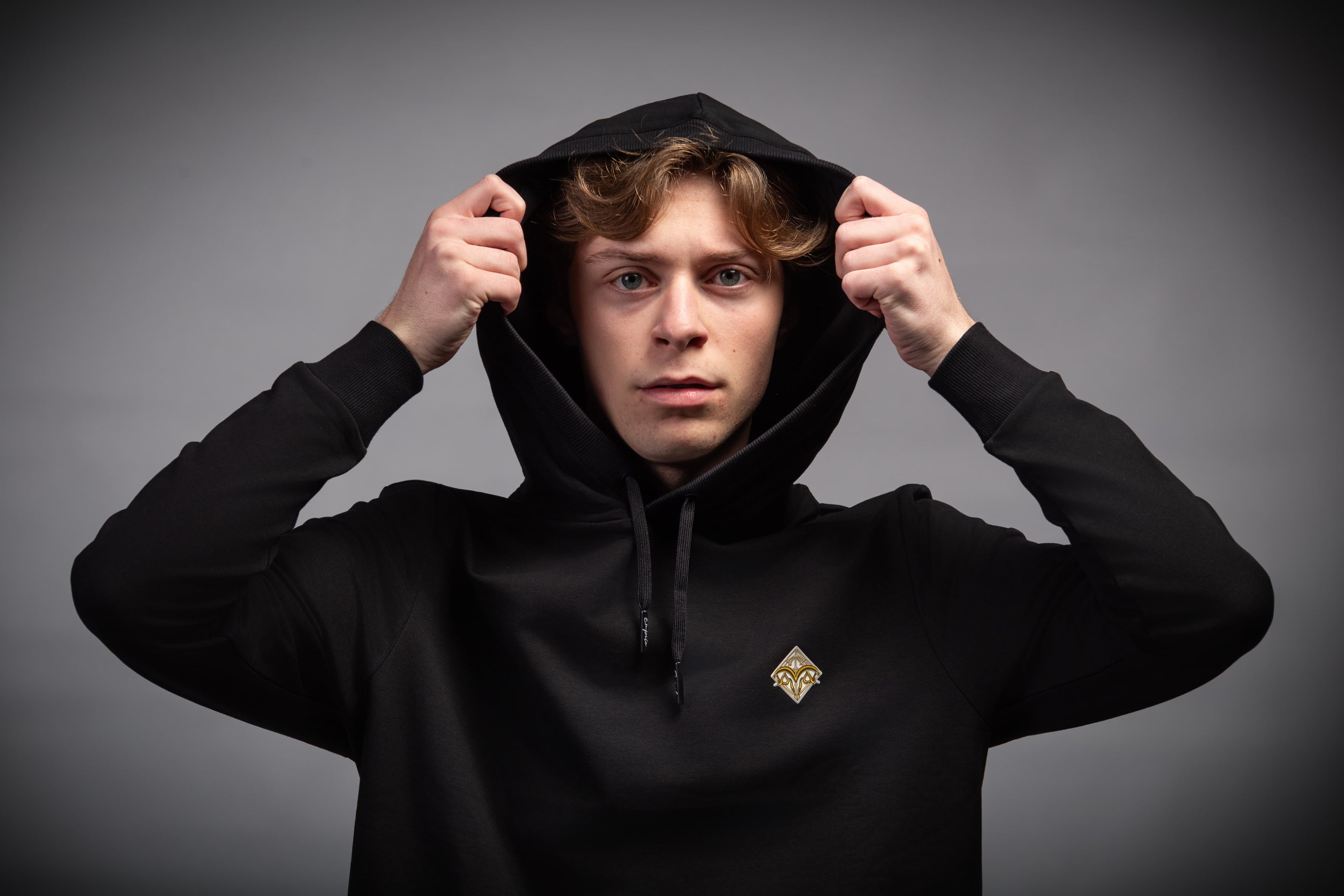 Empile black longline streetwear hoodie