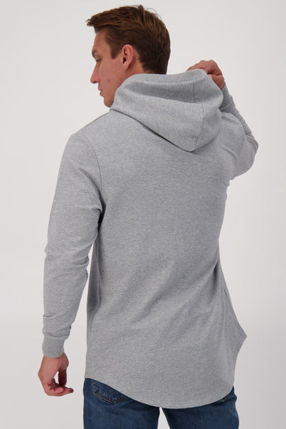 Empile Gray Hoodie – back view on model, premium unisex streetwear