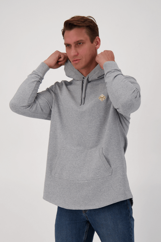 Empile Gray Hoodie – front view on model, premium streetwear