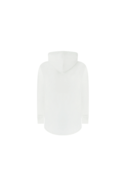 Empile White Hoodie – back view, premium streetwear unisex