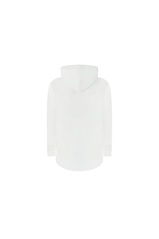 Empile White Hoodie – back view, premium streetwear unisex