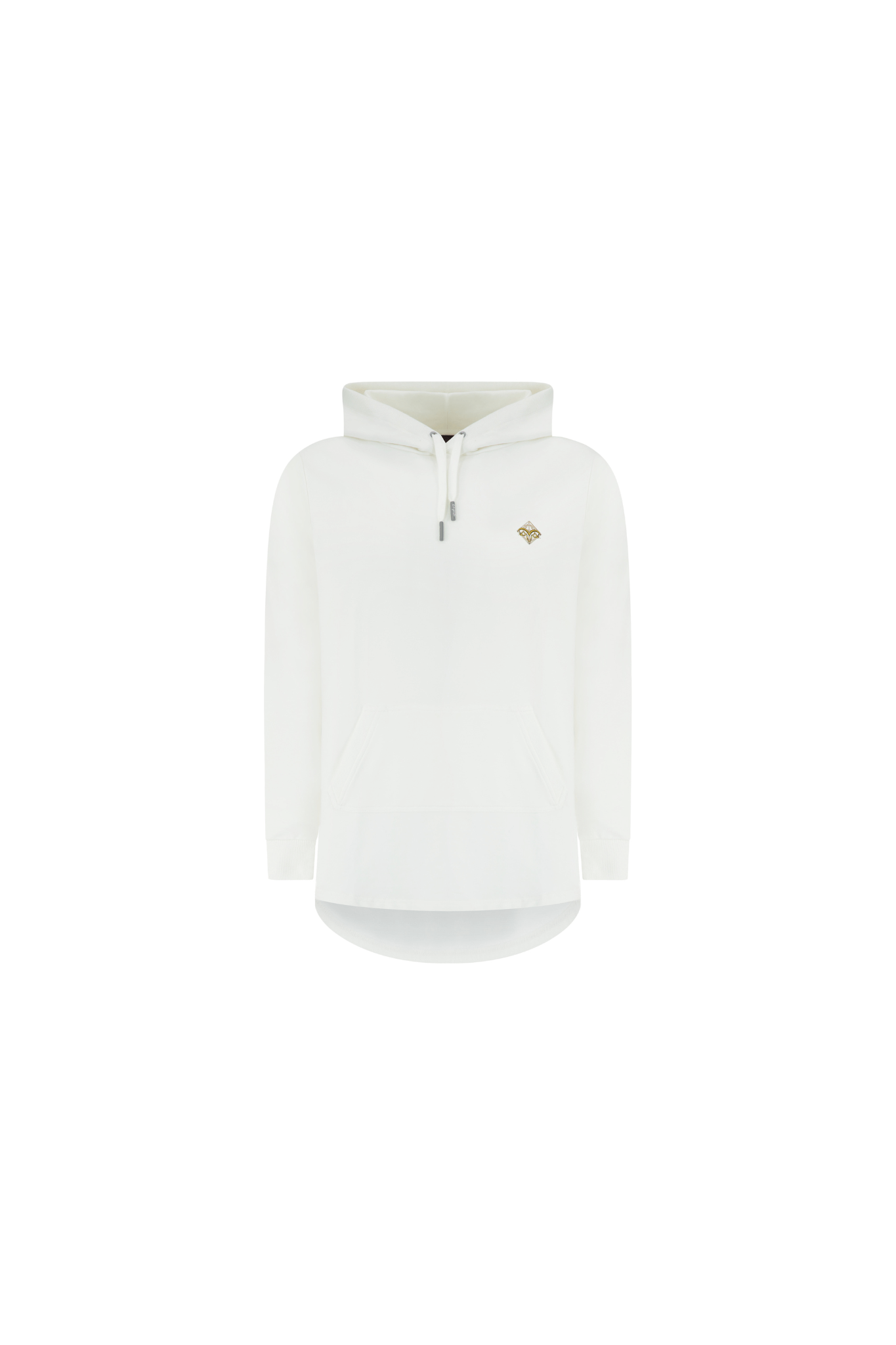 Empile White Hoodie – front view, premium streetwear unisex