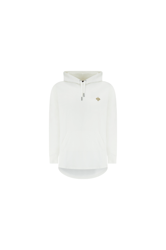 Empile White Hoodie – front view, premium streetwear unisex